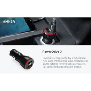شارژر فندکی 24 وات انکر مدل Anker 24W Dual USB Car Charger PowerDrive 2 A2310 16 شارژر فندکی 24 وات انکر مدل Anker 24W Dual USB Car Charger PowerDrive 2 A2310