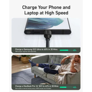 کابل USB-C به USB-C انکر مدل Anker 544 PowerLine USB-C to USB-C 0.9m A80F5 17 کابل USB-C به USB-C انکر مدل Anker 544 PowerLine USB-C to USB-C 0.9m A80F5